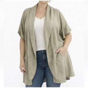 Chicos Faux Suede Cardigan.